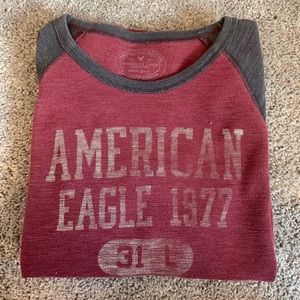 American Eagle Maroon Long Sleeve